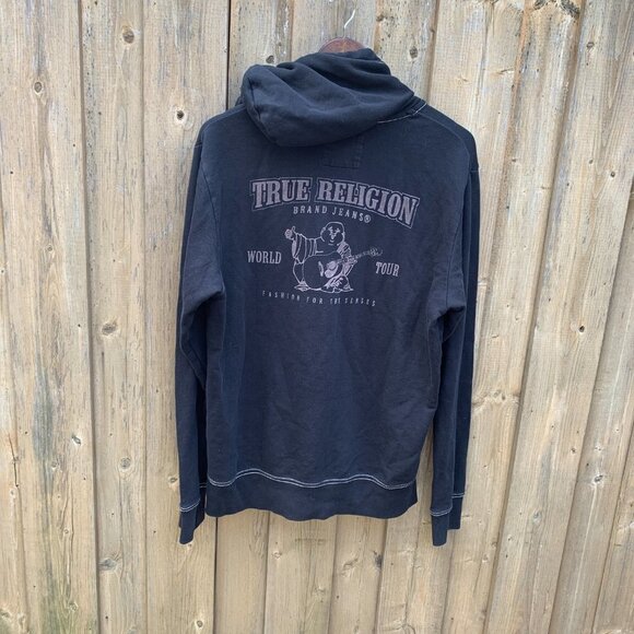 True Religion Logo Hoodie Black XL - Picture 4 of 6